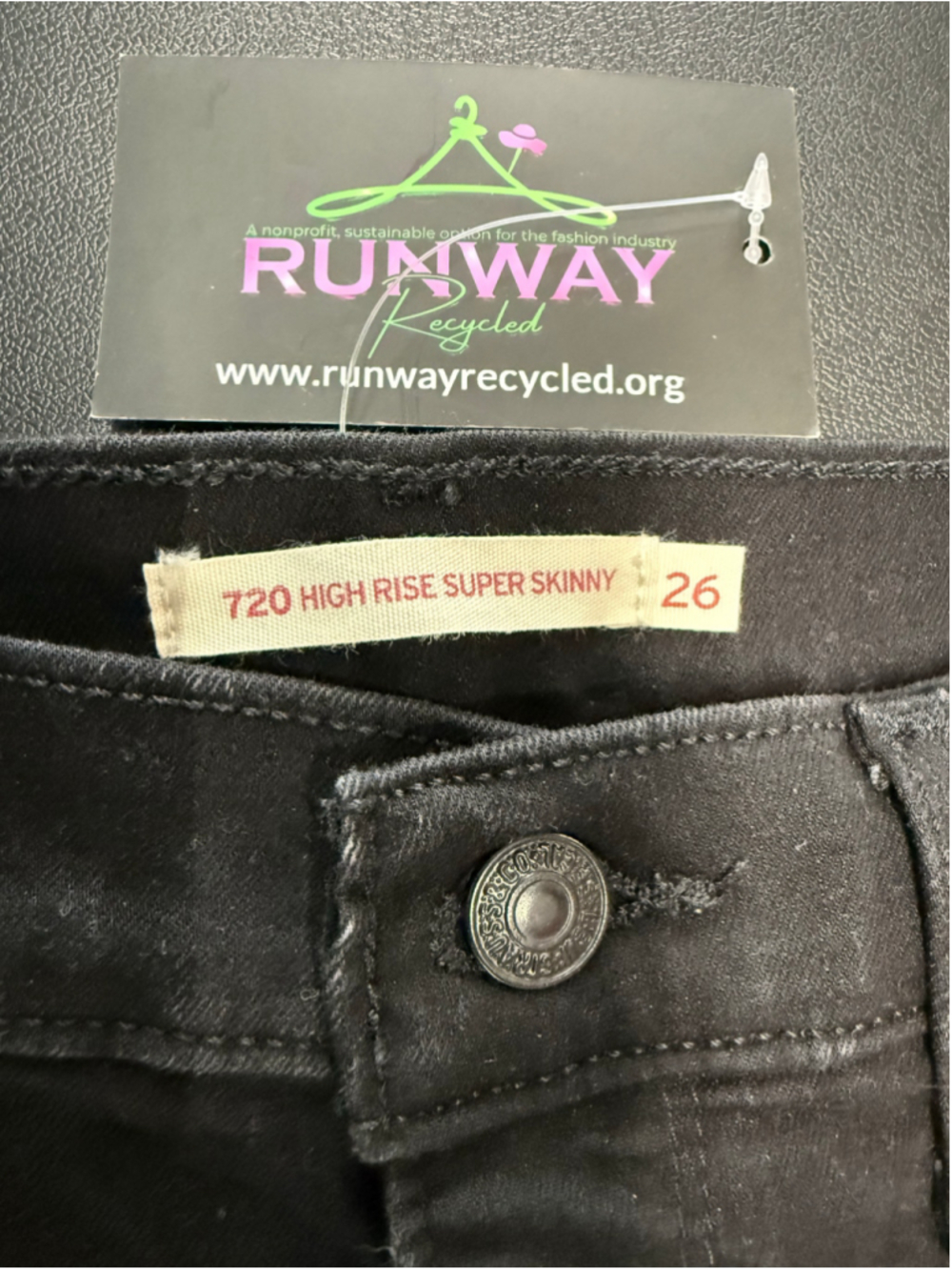 Levi’s Premium Ribcage Straight Ankle Jeans W27 L27 Black Acid Wash - Picture 8 of 13